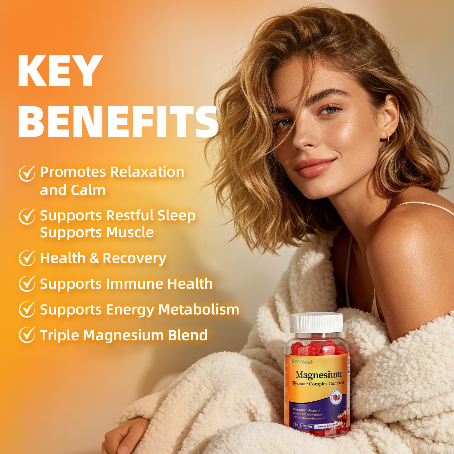 YumNest Magnesium Gummies Key Benefits